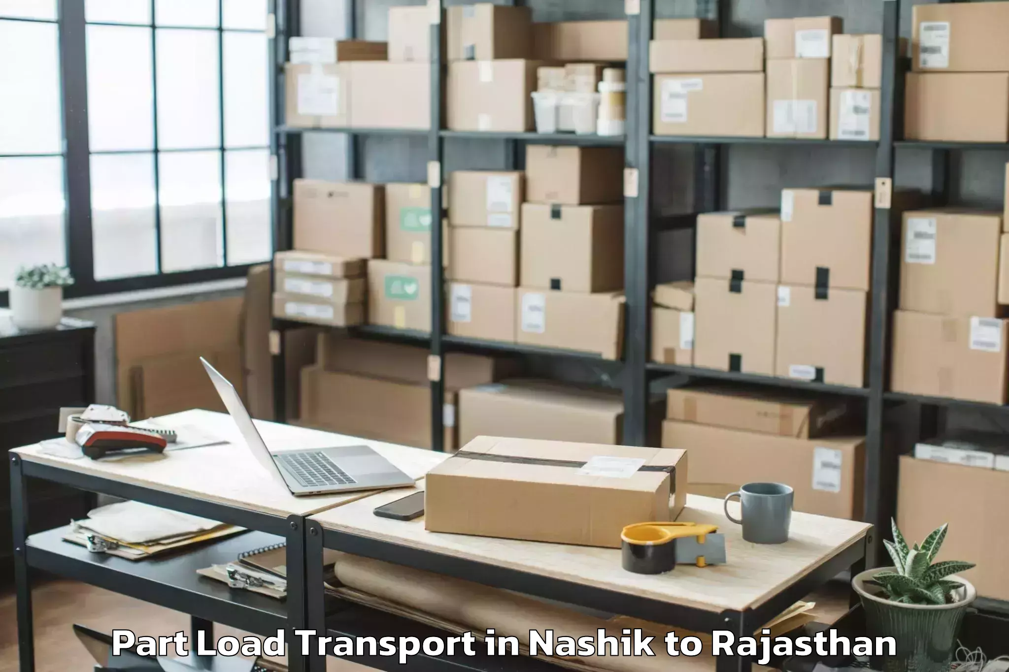 Quality Nashik to Udaipur Airport Udr Part Load Transport